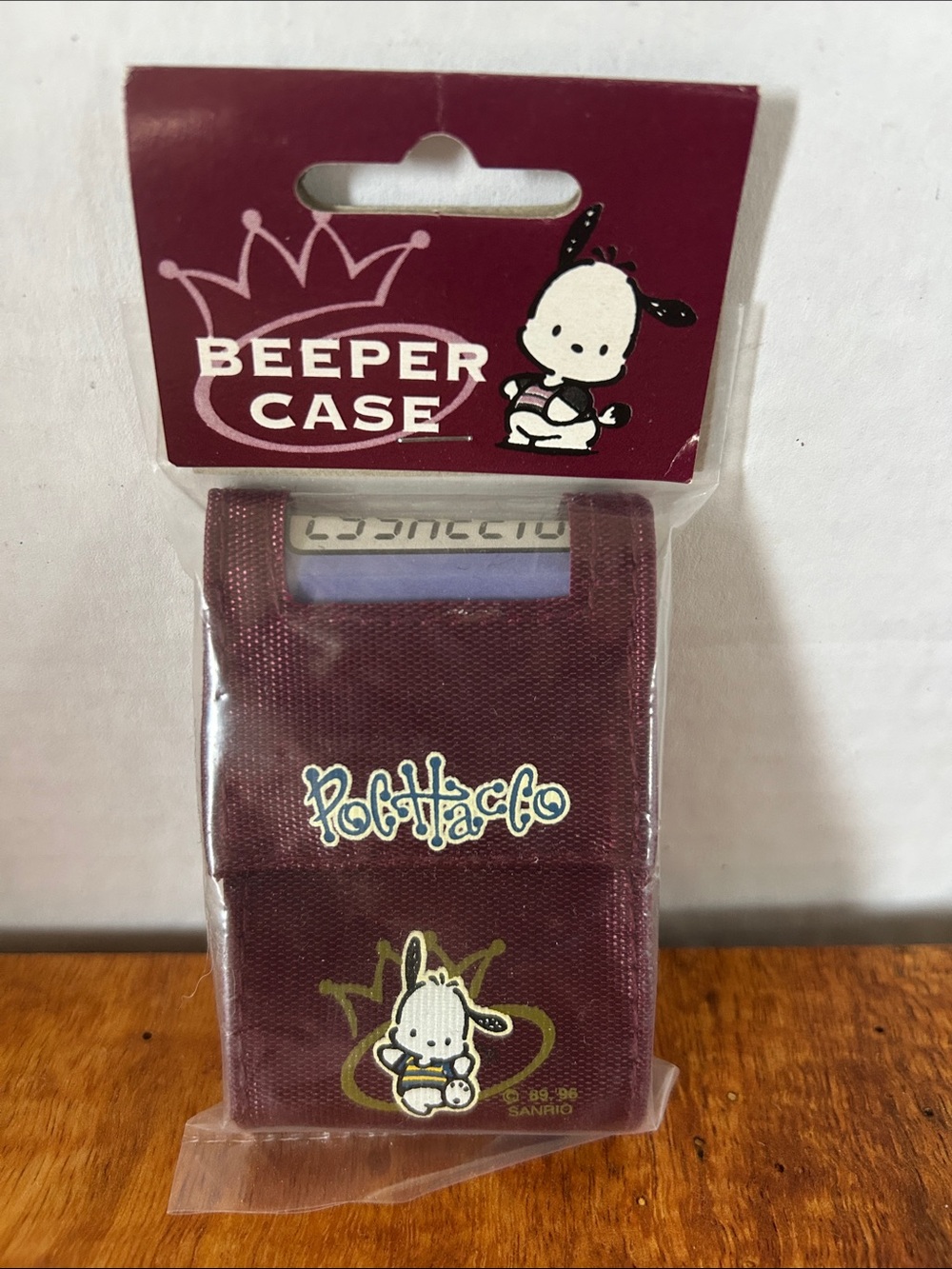 Sanrio Vintage RARE Pochacco 1996 Maroon Beeper Case